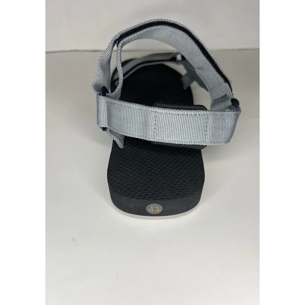 Watelves Mens Grey Sport Sandals Adjustable Strap Size 43/10 Hiking Casual Shoes